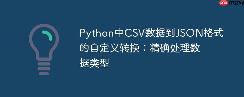 Python中CSV数据到JSON格式的自定义转换:精确处理数据类型