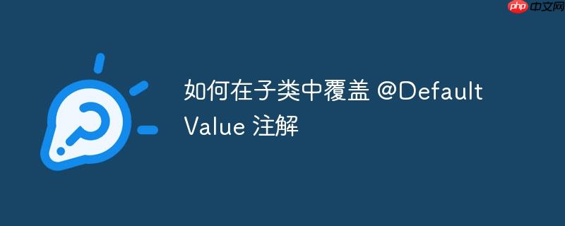 如何在子类中覆盖 @defaultvalue 注解