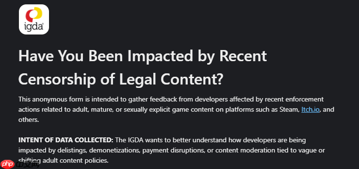 世界游戏开发支援组织IGDA强烈关注成人游戏强制下架事件