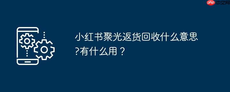 小红书聚光返货回收什么意思?有什么用？