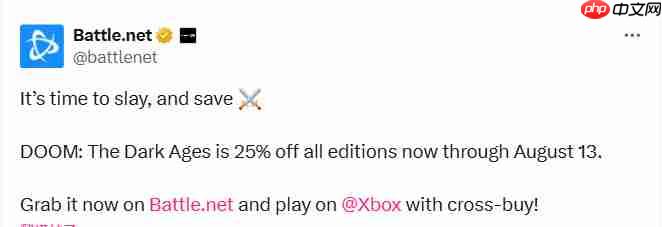 《毁灭战士：黑暗时代》全版本降价25%促销 Steam国区261元