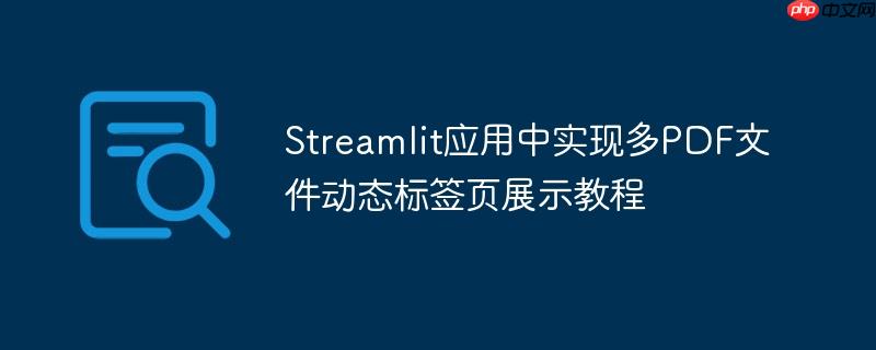 Streamlit应用中实现多PDF文件动态标签页展示教程
