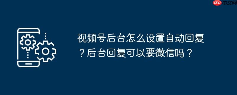 视频号后台怎么设置自动回复？后台回复可以要微信吗？