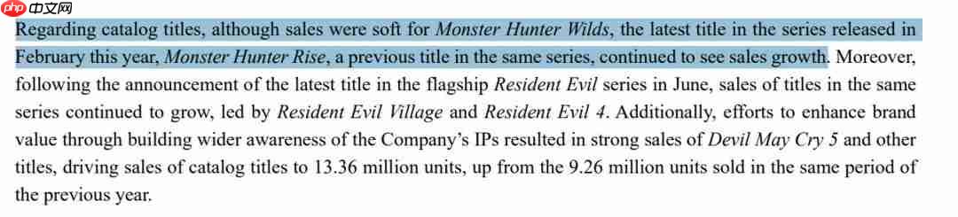 《怪物猎人：荒野》第二季度内销量暴跌至47.7万