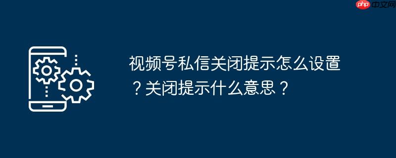 视频号私信关闭提示怎么设置？关闭提示什么意思？