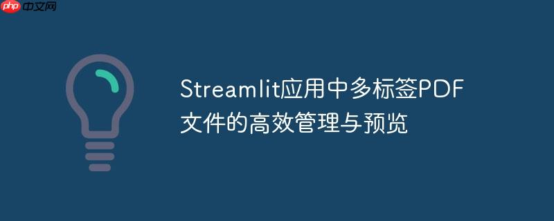 Streamlit应用中多标签PDF文件的高效管理与预览