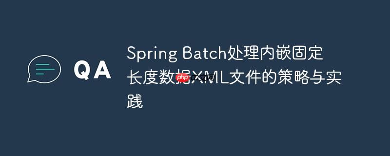 Spring Batch处理内嵌固定长度数据XML文件的策略与实践
