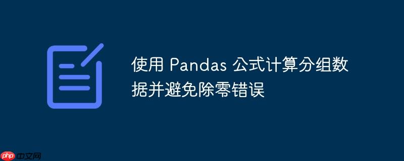 使用 pandas 公式计算分组数据并避免除零错误