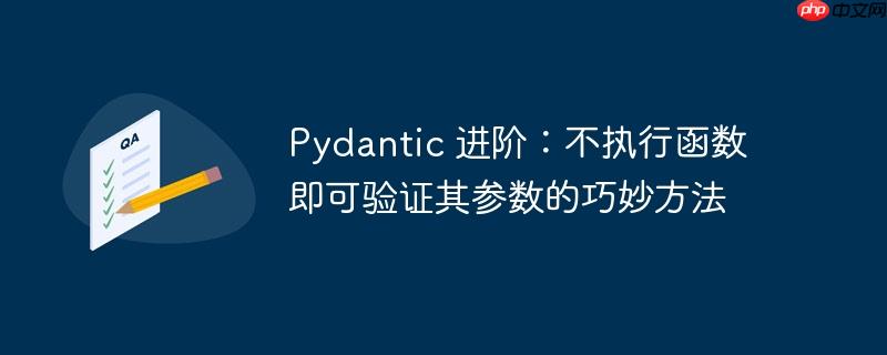 pydantic 进阶：不执行函数即可验证其参数的巧妙方法