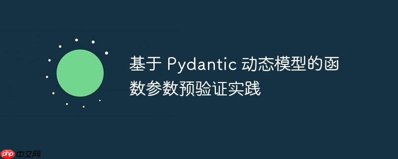 基于 pydantic 动态模型的函数参数预验证实践