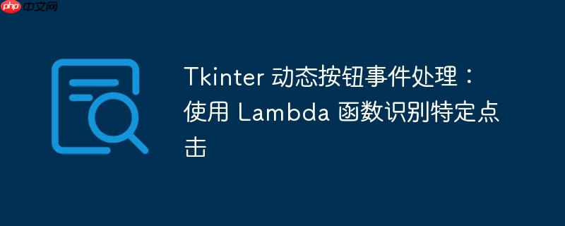 Tkinter 动态按钮事件处理：使用 Lambda 函数识别特定点击
