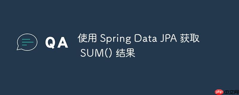 使用 Spring Data JPA 获取 SUM() 结果-小浪学习网