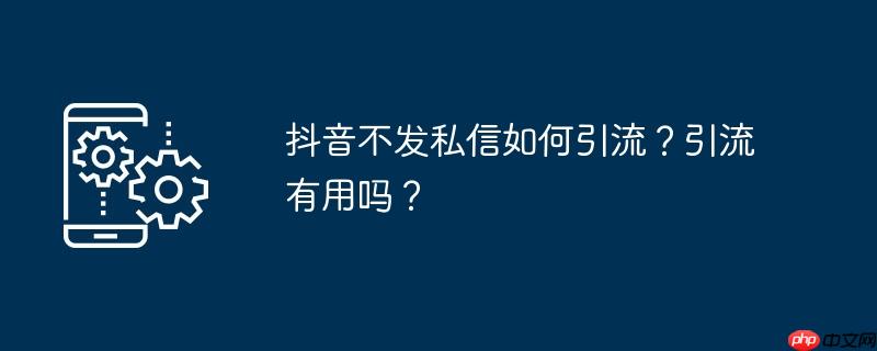 抖音不发私信如何引流？引流有用吗？