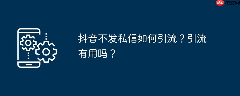 抖音不发私信如何引流？引流有用吗？