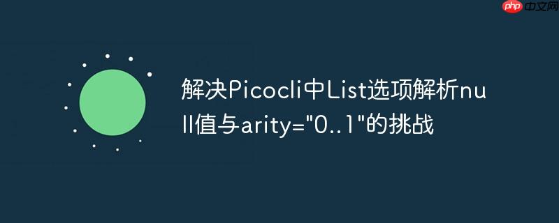 解决Picocli中List选项解析null值与arity="0..1"的挑战-小浪学习网