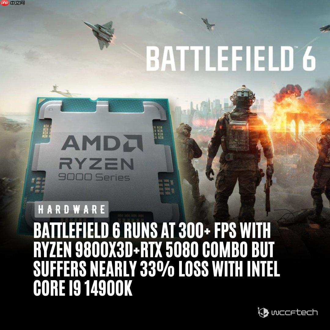 《战地6》PC版优化很好 9800X3D能跑超300帧