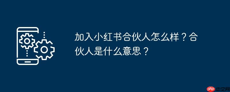 加入小红书合伙人怎么样？合伙人是什么意思？