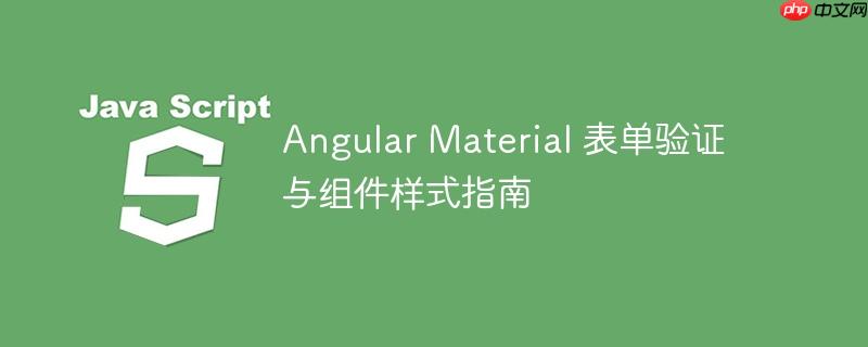 Angular Material 表单验证与组件样式指南