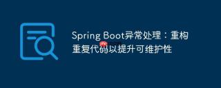 Spring Boot异常处理：重构重复代码以提升可维护性