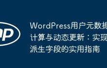 WordPress用户元数据计算与动态更新：实现派生字段的实用指南