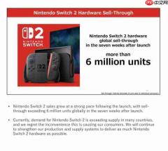  任天堂 Switch 2 销量创历史新高 营收同比大涨 132%