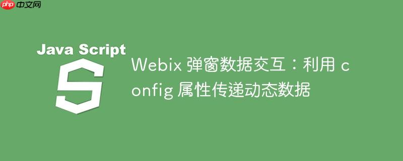 Webix 弹窗数据交互：利用 config 属性传递动态数据