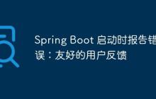 Spring Boot 启动时报告错误：友好的用户反馈