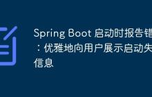 Spring Boot 启动时报告错误：优雅地向用户展示启动失败信息