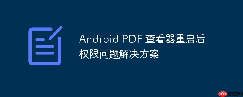 Android PDF 查看器重启后权限问题解决方案