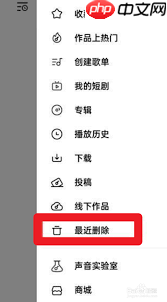 全民K歌删除的歌曲如何找回