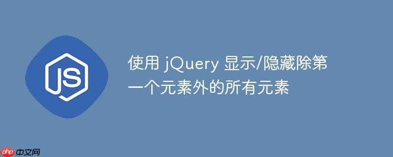 使用 jQuery 显示/隐藏除第一个元素外的所有元素