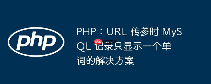 php:url 传参时 mysql 记录只显示一个单词的解决方案