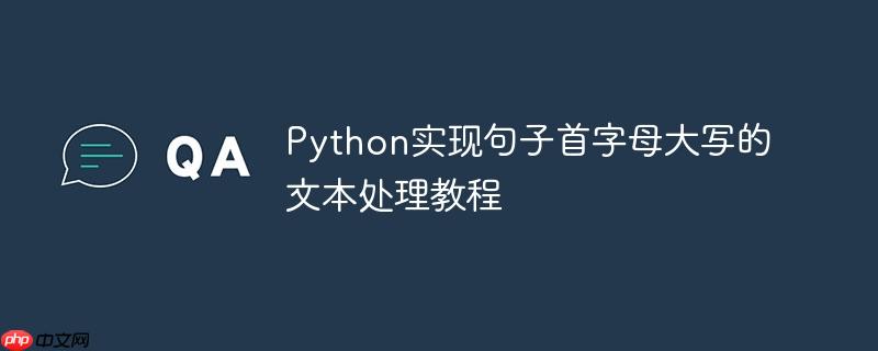 Python实现句子首字母大写的文本处理教程
