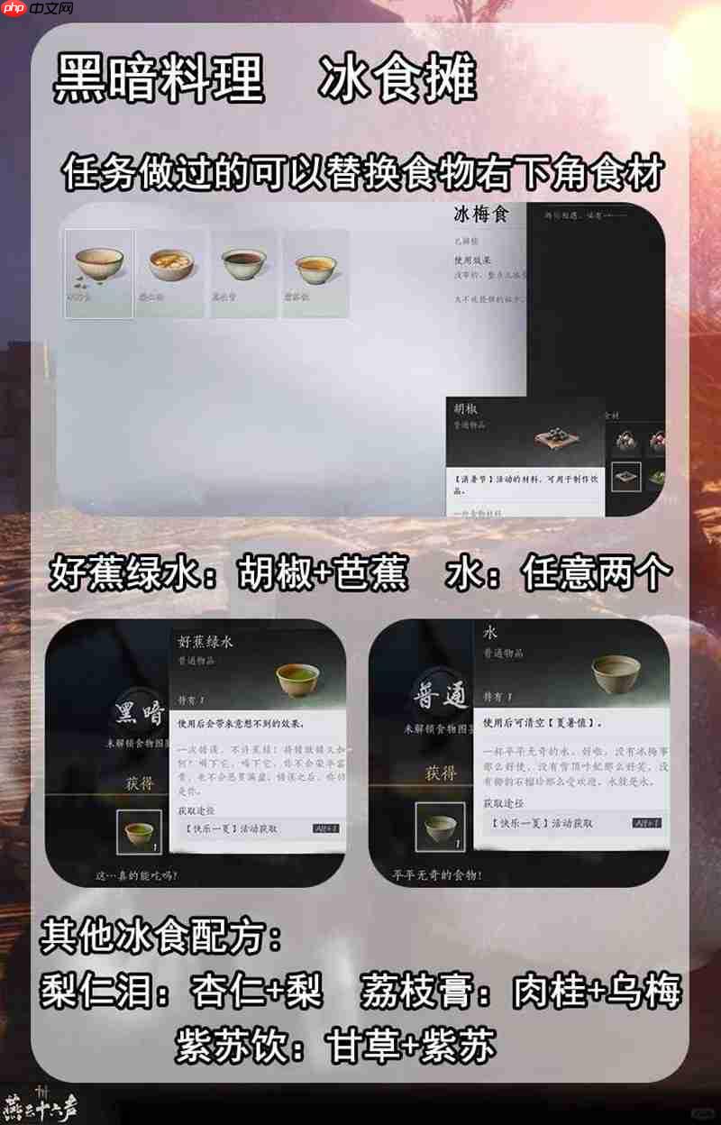 燕云十六声暑期活动攻略 快乐一夏活动黑暗料理攻略