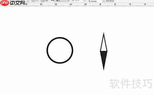 CorelDRAW绘制指南针图标