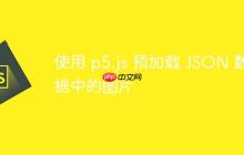 使用 p5.js 预加载 JSON 数据中的图片