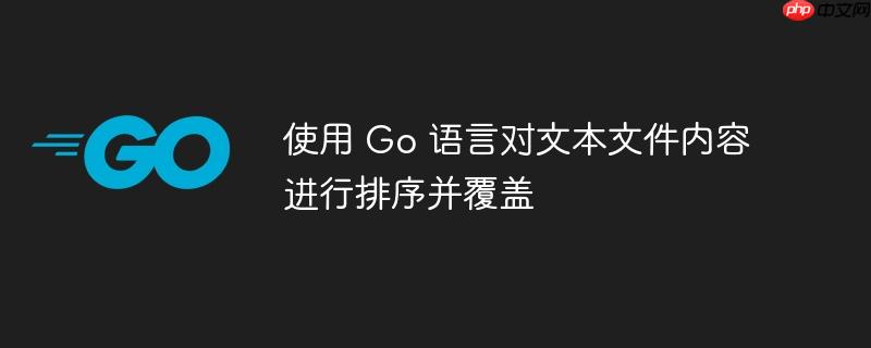 使用 go 语言对文本文件内容进行排序并覆盖