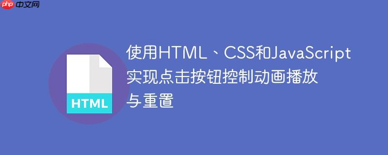 使用HTML、CSS和JavaScript实现点击按钮控制动画播放与重置-小浪学习网