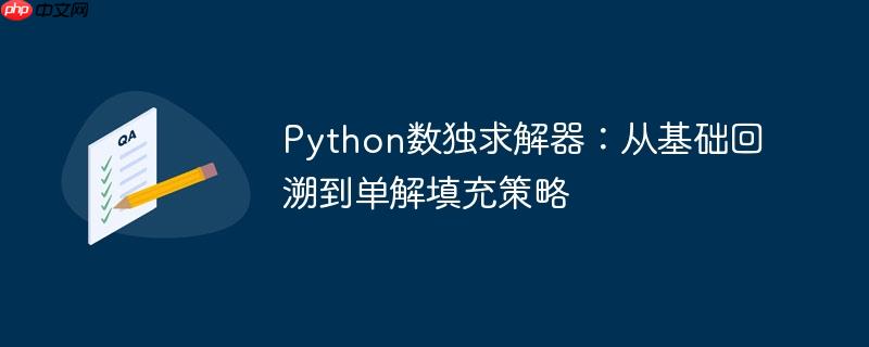 Python数独求解器：从基础回溯到单解填充策略-小浪学习网