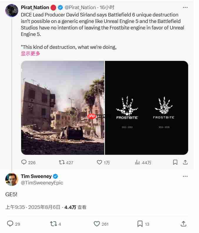 《战地6》不采用虚幻5 只有寒霜能实现这种破坏效果