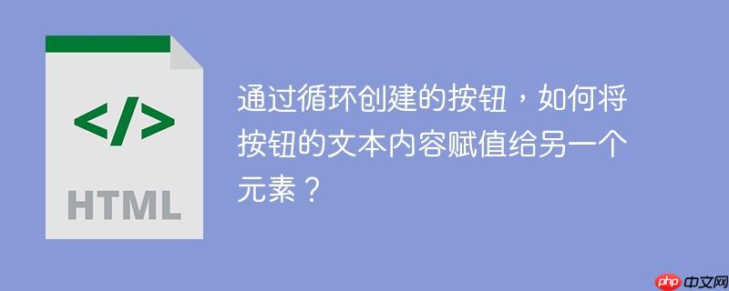 通过循环创建的按钮，如何将按钮的文本内容赋值给另一个元素？