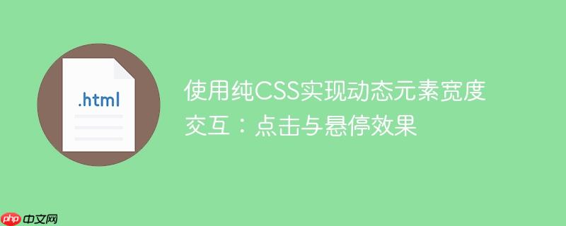 使用纯CSS实现动态元素宽度交互：点击与悬停效果-小浪学习网