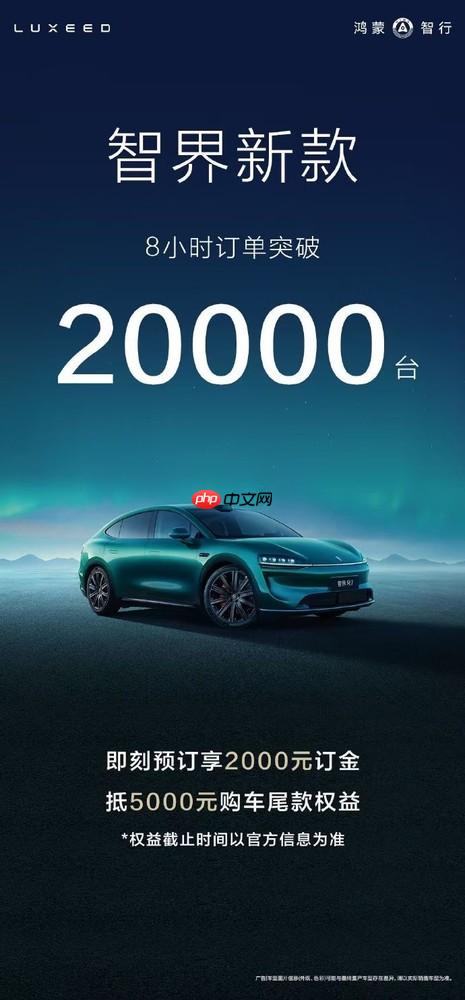 新款智界预售8小时小订突破20000台 提前锁定爆款?
