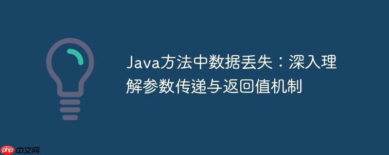 Java方法中数据丢失:深入理解参数传递与返回值机制