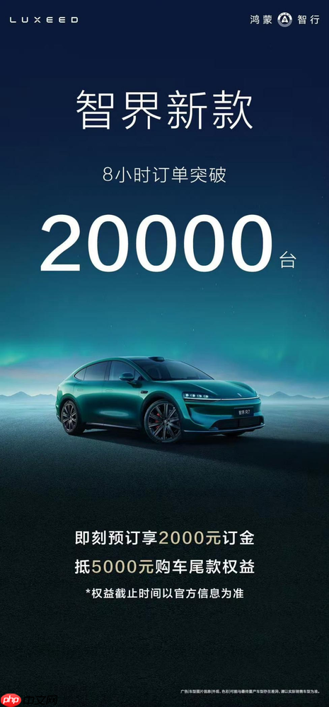 智界新款8小时订单突破20000台,25万级市场的鲶鱼来了