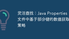 Flexible search: numerical acquisition strategy based on partial keys in Java Properties files