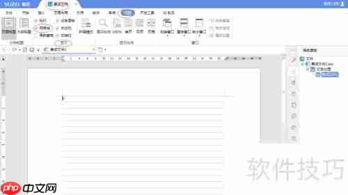永中Office 2019隐藏网格线设置