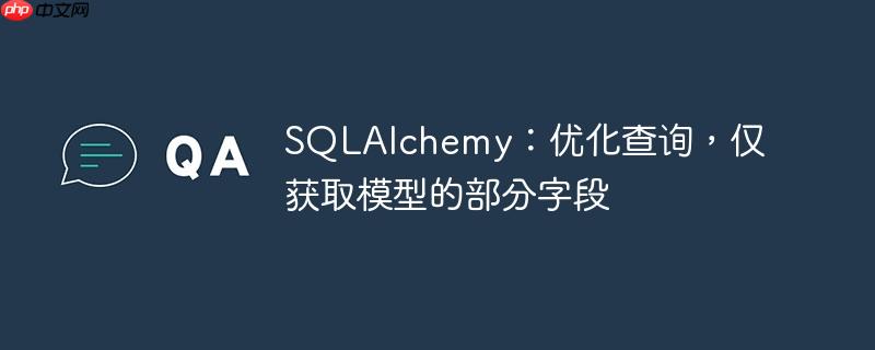 sqlalchemy：优化查询，仅获取模型的部分字段