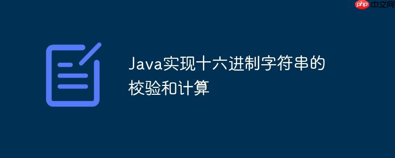java实现十六进制字符串的校验和计算