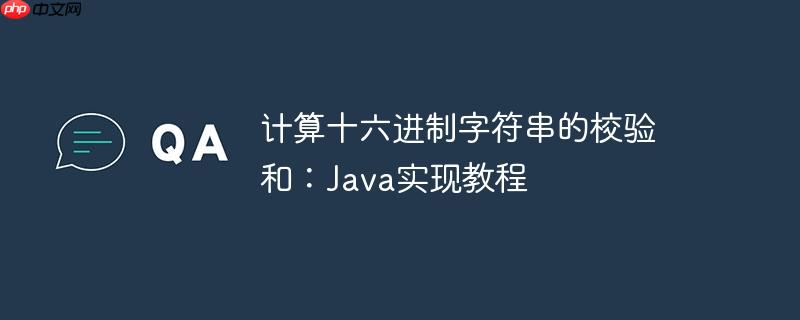 计算十六进制字符串的校验和：Java实现教程-小浪学习网